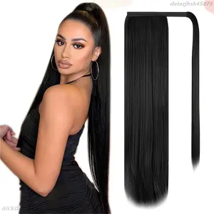 NEW "Luxurious 24"" Remy Human Hair Clip-In Extensions - Easy Attach Ponytail Natural Color & Shine"