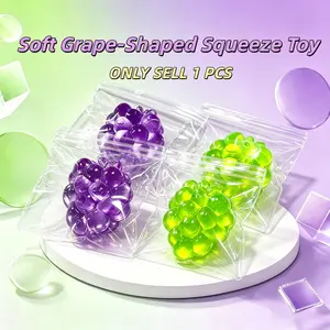 Grape Shape Soft Gel Stress Relief Toy, Tpr Material Sensory Squeeze Toy, Ultra Soft Mud Texture, Anxiety Relief, Fun for Adults and Kids, Perfect Gift
