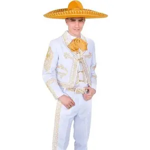 Traje Charro Blanco Bordado de Oro– Hombre, Importado de México