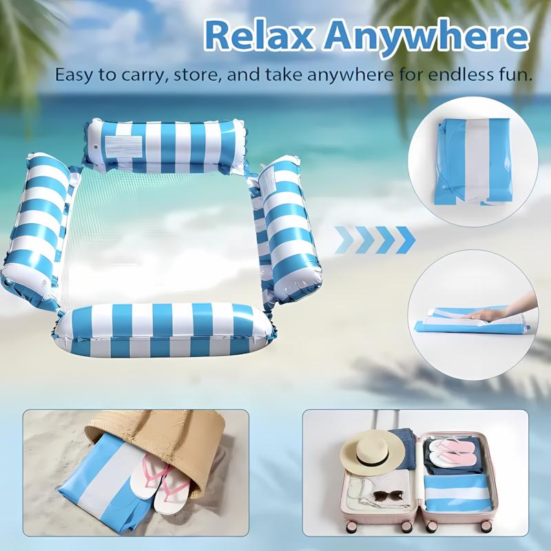 Inflatable Pool Float Lounger for Adults, Portable Water Raft for Summer Fun, Perfect for Beach, Lake, Backyard & Travel Relaxation