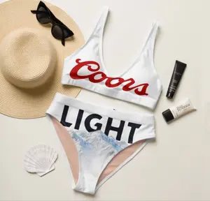 Coors Mountain White Bikini Set, Bathing Suit for Women, Cute Bikini, 2026 Independence Day Gift, Quick-Drying, Summer Beach Outfit, Gift for her
