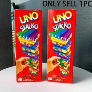 Stacko UNO Card Board Games Family Entertainment Poker Party Early Education Puzzle Stackoed Toy Playing Cards Birthday Gift Stacked Card Board Game