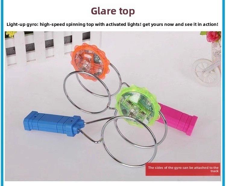 Kids' Light-Up Hand-Crank Magnetic Orbital Magic Yo-Yo – Glowing Spinning Gyro Toy with Magnetic Flywheel Effects