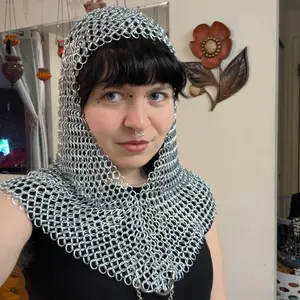 Medieval Warrior Chainmail Coif Armor, 18.75 Inches - Costumes for men, Cosplay, Renaissance