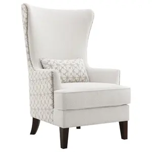 Pippin Upholstered High Wingback Accent Chair Latte