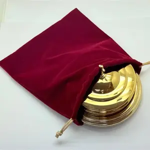 The Miracle Meal Burgundy Soft Velvet Communion Tray Organiser Drawstring Bag - Fits 10 Cups, Provides Tray Protection, Home Organizer Storage Solution