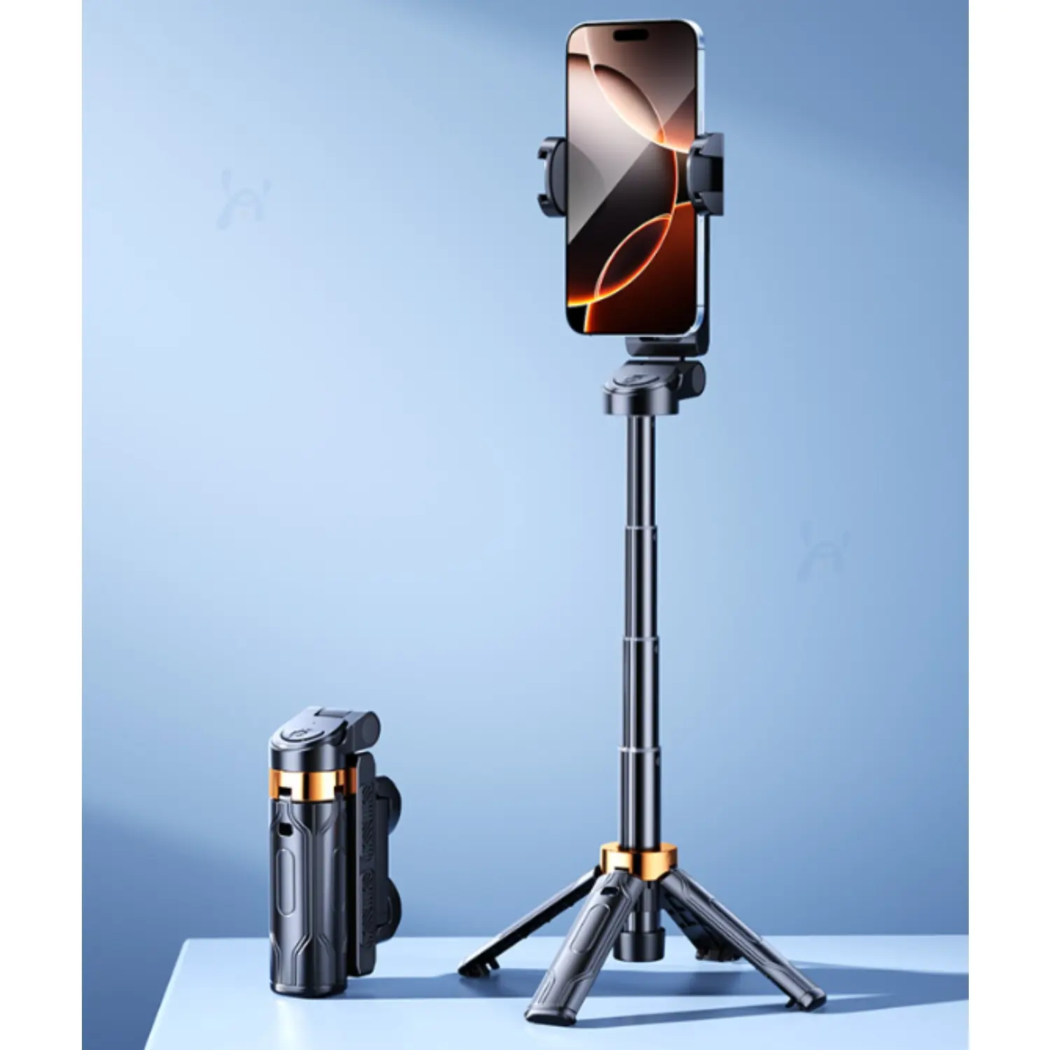 Mini Selfie Stick & Portable Phone Tripod - Pocket-Sized Rotating Desktop Stand with Extendable Handle for Vlog, Travel, Live Streaming & Hands-Free Recording