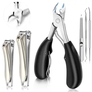 Large Nail Cutter & Nail Clippers Set, 6-Piece Sharp Toenail and Fingernail Clippers with Nail File, Ideal for Men and Women (Premium, Big Size, Heavy-Duty Design)