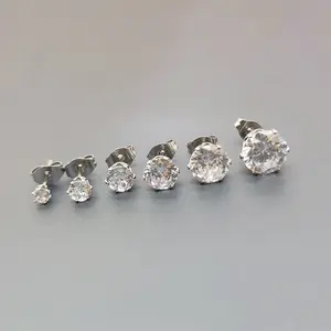 Trendy Snug Pierced Earrings Set - Elegant Rhinestone Geometric Design | Hypoallergenic Stainless Steel Jewelry