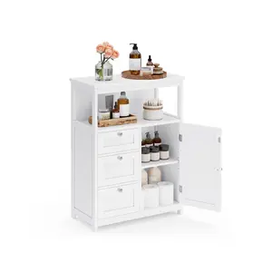 VASAGLE Floor Storage Cabinet, Freestanding Storage Unit with 3 Drawers, Adjustable Shelf, 11.8 x 23.6 x 31.5 Inches, for Living Room, Bathroom, Entryway