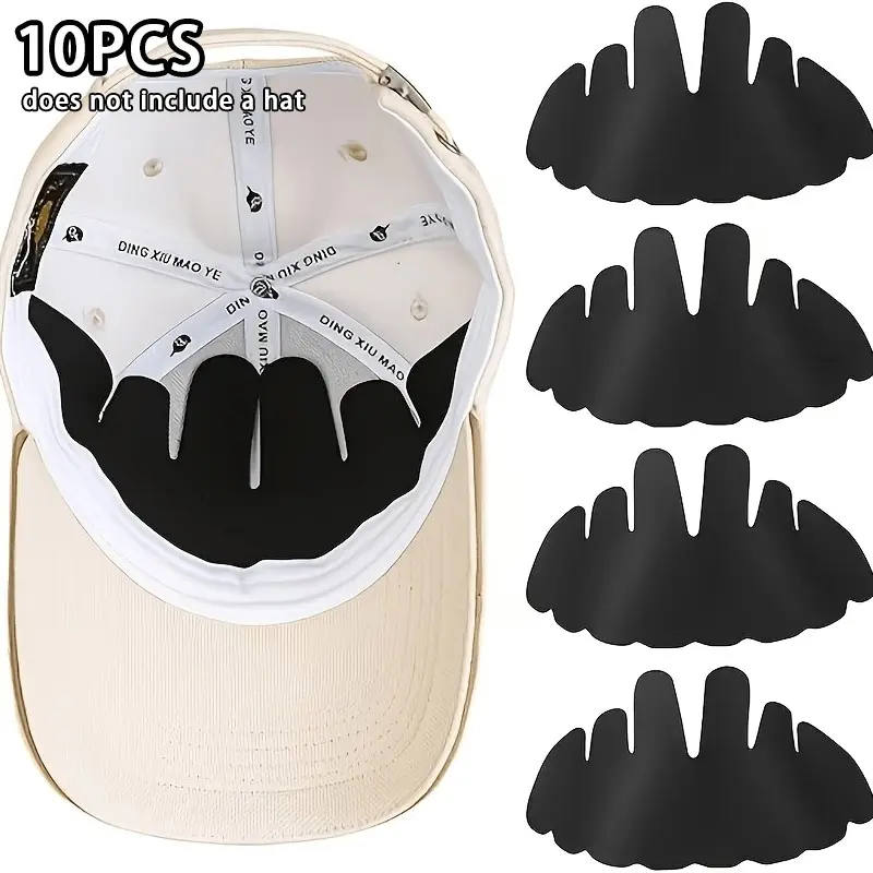 10pcs Baseball Cap Sweatbands, Adjustable Sports Hat Headband, Easy Install Wide Brim Hat Sweat Pads, Outdoor Hard Top Hat Sweat Strips