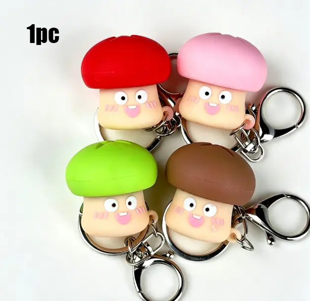 1PC Cute Pop Up Mushroom Squeeze Keychain Funny Decompression Fidget Toy Stress Relief Bag Pendant for Kids Adults Party Gift
