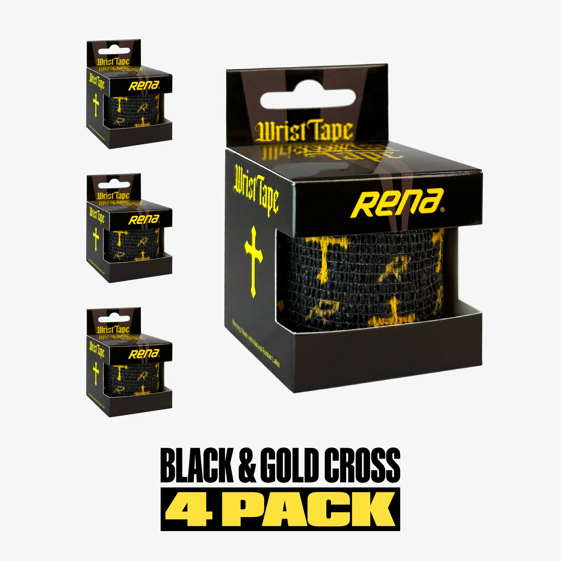 Black Cross Wrist Tape (4 Pack), Christian Faith Athletic Tape, Baseball Drip, Football Drip, Soccer Drip
