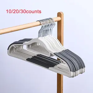Plastic Clothes Hanger, Durable Clothes Hanger with Non-slip Pad, Space-saving Easy-sliding Clothes Hanger, Multifunctional Hanger, Pants Hangers, Perfect for Shirts, Trousers, Scarves
