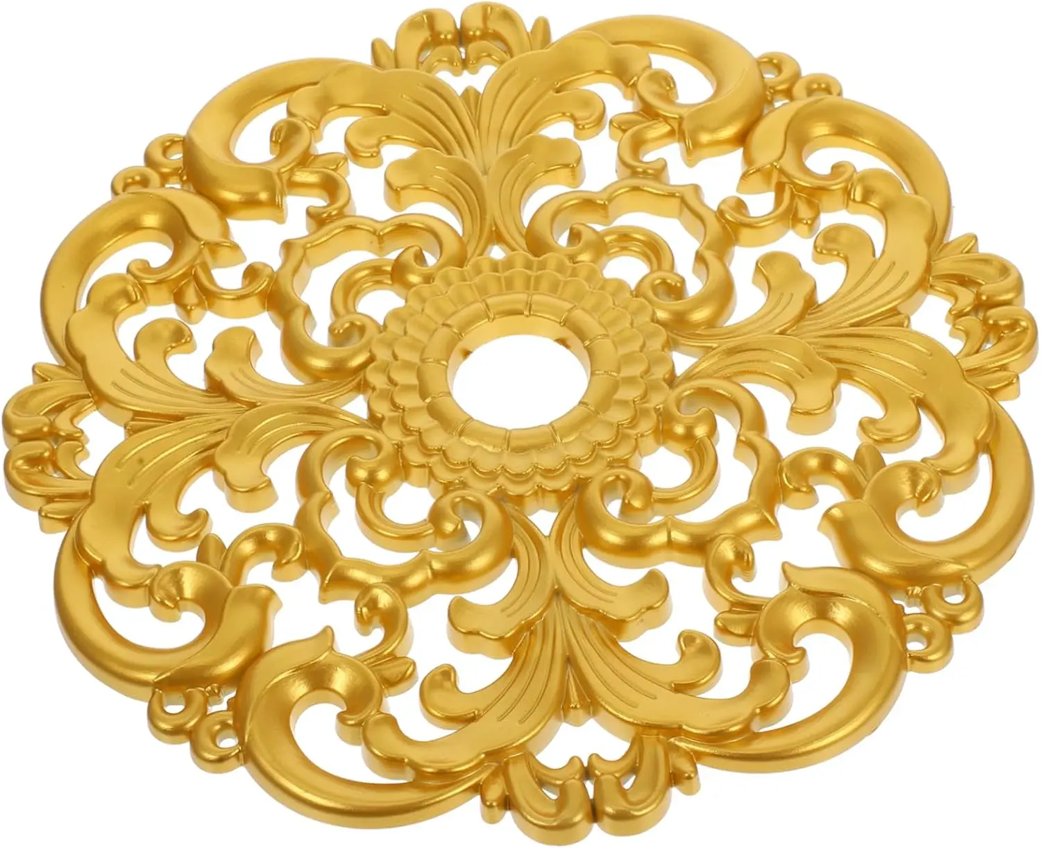 Plastic Ceiling Medallion for Light Fixtures, Lighting Ceiling Medallion Ring, Easy-to-Clean Decorative Accessory with Sturdy Construction for Homes, Offices