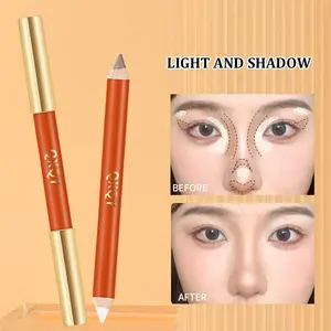 Dual-Ended Contour Brush, Shadow Highlighter Pen, Precise Contouring, Makeup Contour, Matte Brightening, Under Eye, Nose, Side Shadow, Beginner-Friendly