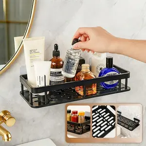 Drill-Free Bathroom Shelf, Shower Rack, Shower Caddy Shelf for Shampoo, Cosmetics, Soap, Space-Saving Storage Box, Easy Installation, Practical Shelving