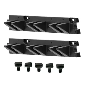 Suncast Long Handle Garage Wall Tool Organizer, Resin Storage Hanger Rack, Black
