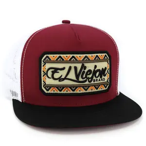 Nayarit Black/Maroon/White flat visor hat
