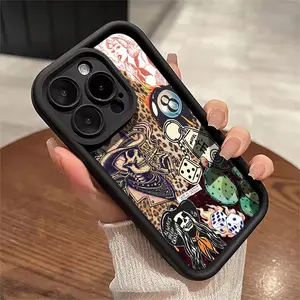 Western skull pattern, anti drop and anti slip TPU all inclusive lens phone case, suitable for iPhone 17 16 15 14 13 12 11 XS X and other series models, can be given as a gift to friends or family