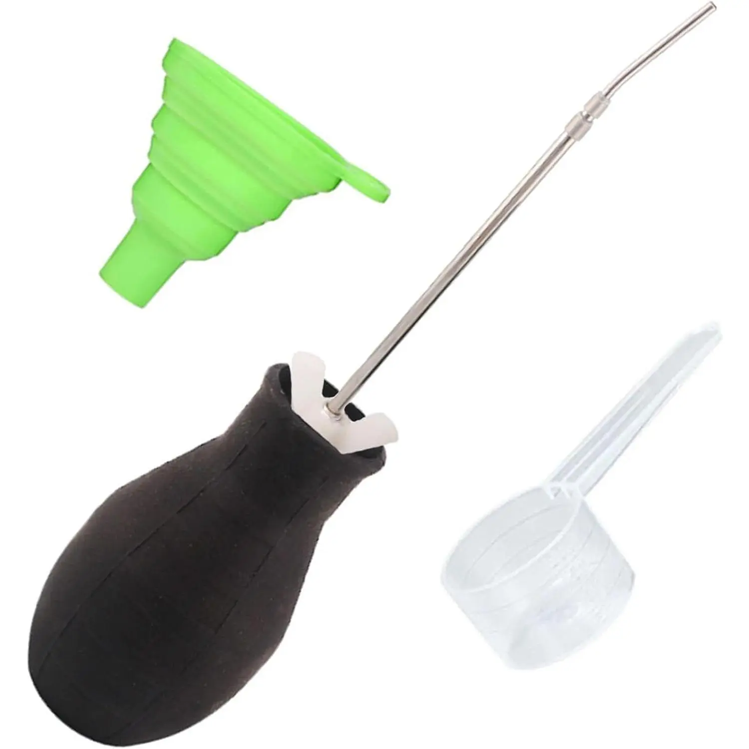 Diatomaceous Earth  Duster 8oz Squeezable  Duster for Diatomaceous Earth Power Dispenser Applicator with Extended Sprayer - Funnel & Spoon for Yards, Garden, Indoor or Outdoor Use