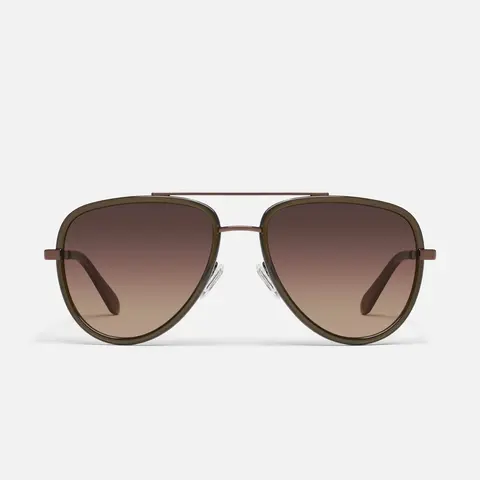 QUAY - ALL IN MEDIUM Aviator Sunglasses Frames Trendy Casual Acetate with Standard Metal Arms & Adjustable Silicone Nose Pads