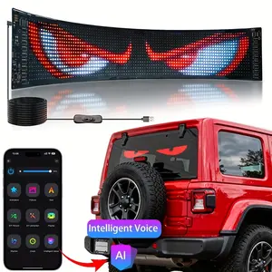 ABSSE DIY Devil's Eye Display Car Light LED Programmable Bluetooth APP Control Screen of Cars and Small to Medium-Sized Trucks Wireless Bluetooth LED Matrix Sign