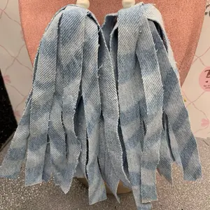 Denim Tassel Earrings