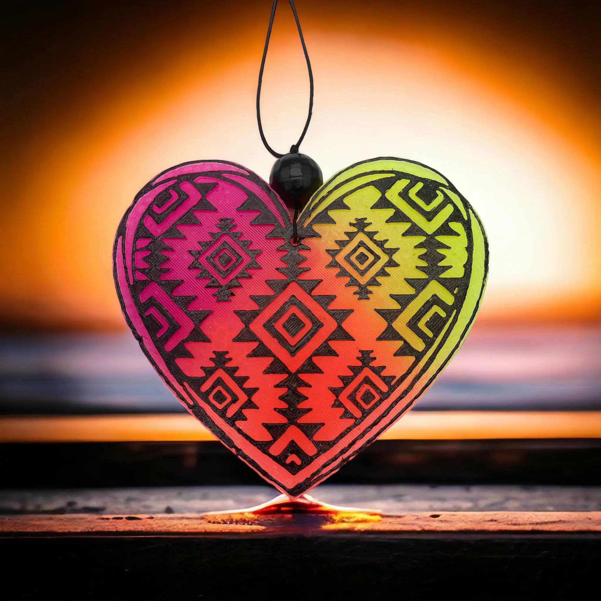 Cute Aztec Heart Car Freshie| Western Air Freshener | Strong Scent | Handmade Gift