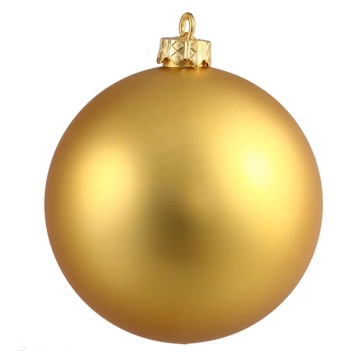 Vickerman Modern 3 In.. Gold Matte Plastic Ball-Shape Christmas Hanging Ornaments, 32-Piece Box, Home Supplies for Festive Party Decorations