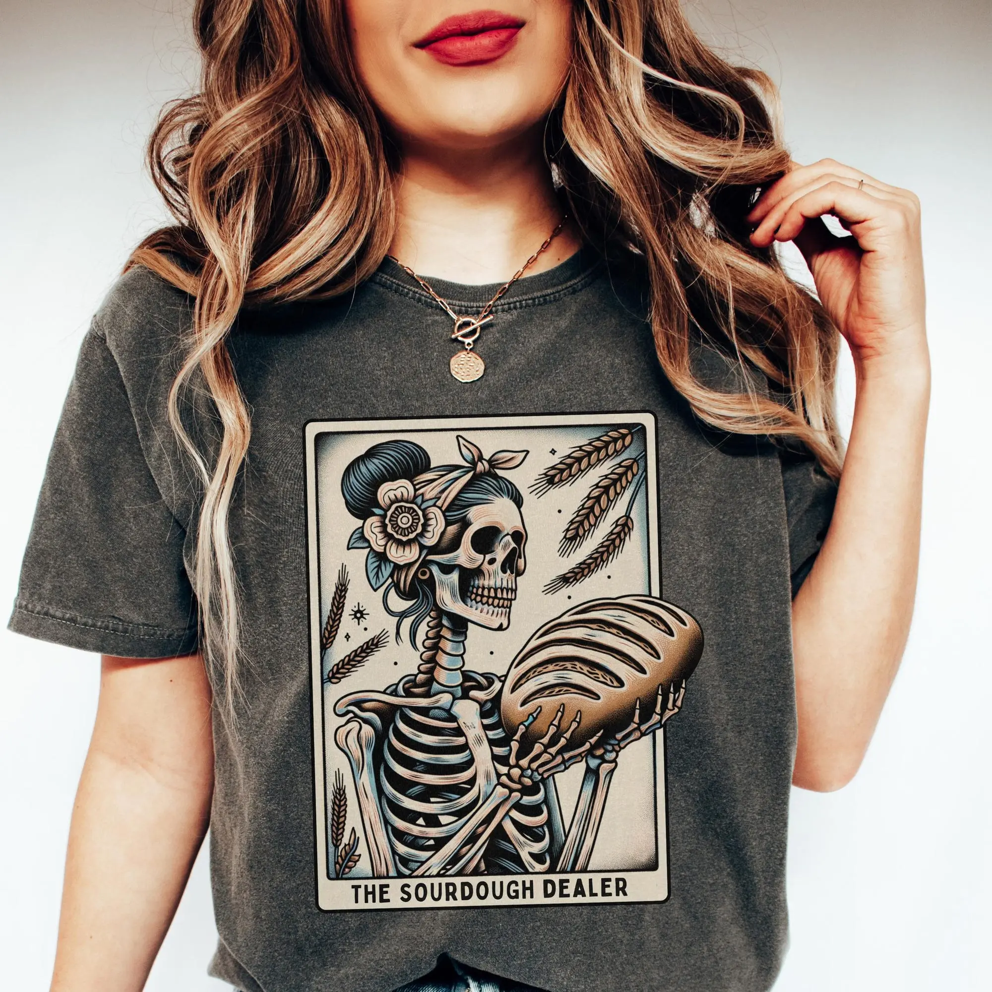Sourdough Bread Shirt, Comfort Colors Sourdough Baker Tarot Card Tshirt, Halloween Homemaker Tee, Funny Homemaker Shirt