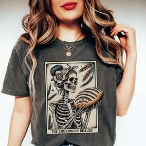 Sourdough Bread Shirt, Comfort Colors Sourdough Baker Tarot Card Tshirt, Halloween Homemaker Tee, Funny Homemaker Shirt
