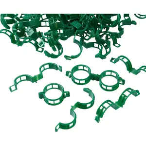 100 count  Support Clips,Plastic Clips for Securing ,Tomato Vine Clips, Fixing Clips,Garden Clips for Climbing ,Grape and Vine Vegetables (100, Green)