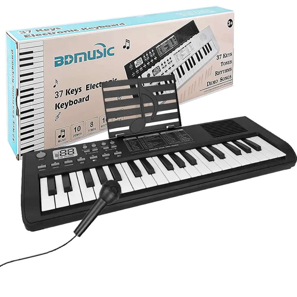 37-Keys Unisex Kids Keyboard Piano - Multifunction Musical Educational Toy, Singing-Compatible Instrument for 3-7 Year Olds, Ideal for Birthday/Festival Gifts, Battery-Operated, Abs