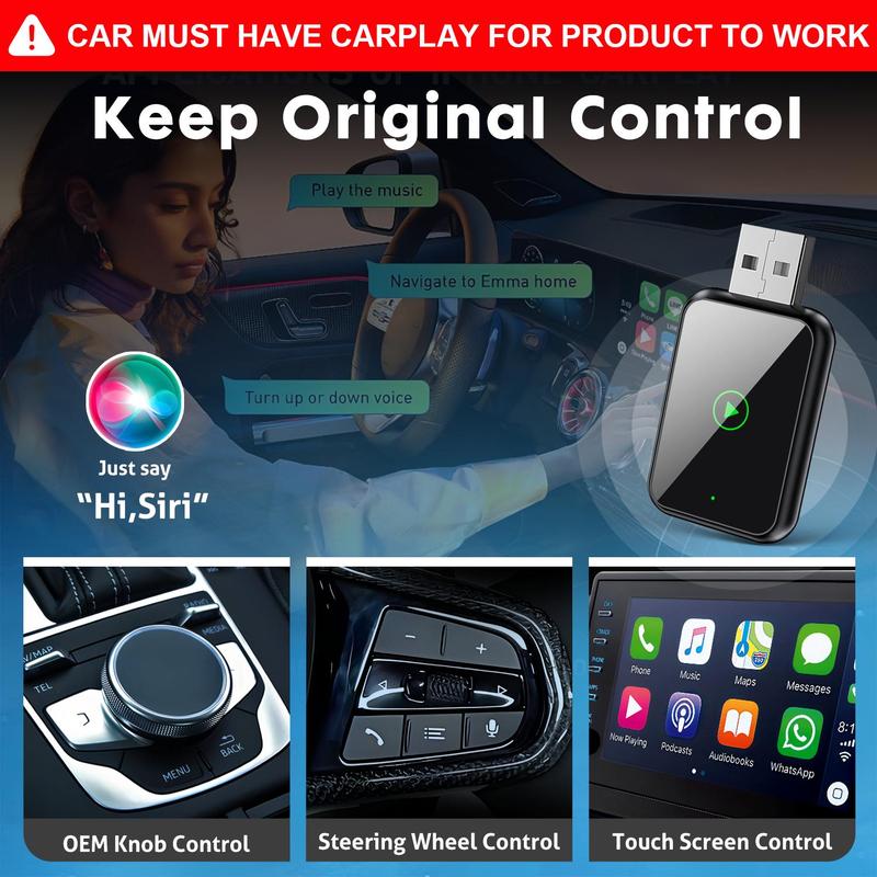 2026 wirelesscarplay box car Internet for Apple Android mobile phone wired to wireless conversion multi-functional box car play conversion box car wireless two in one carplay adapter bluetooth car adapter wireless carplay adapter auto gadget
