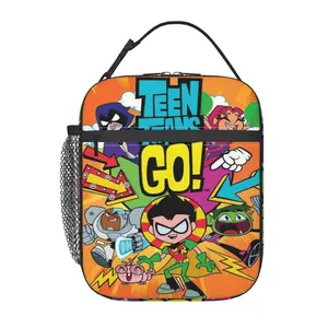 Fashion Teen titans Lunch Box for Men & Women, Teen titans go! Insulated Lunch Bag and Teen titans go Cooler Tote. Reusable & Leakproof, Portable for Office, Work and Picnic