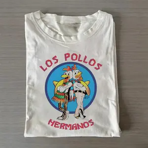 Vintage Los Pollos Hermanos Pattern T-Shirt - < Breaking Bad >   Movie T-Shirt - < Better Call Saul >   Movie T-Shirt - TV Series T-Shirt - Gus Fring T-Shirt - Iconic Movie Scene T-Shirt - Streetwear Men's Top, Fashionable and Versatile