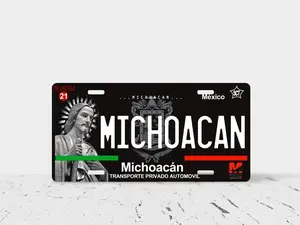 Michoacan SJ Interior Exterior Decorative License Plate - Michoacán with Iconic Design