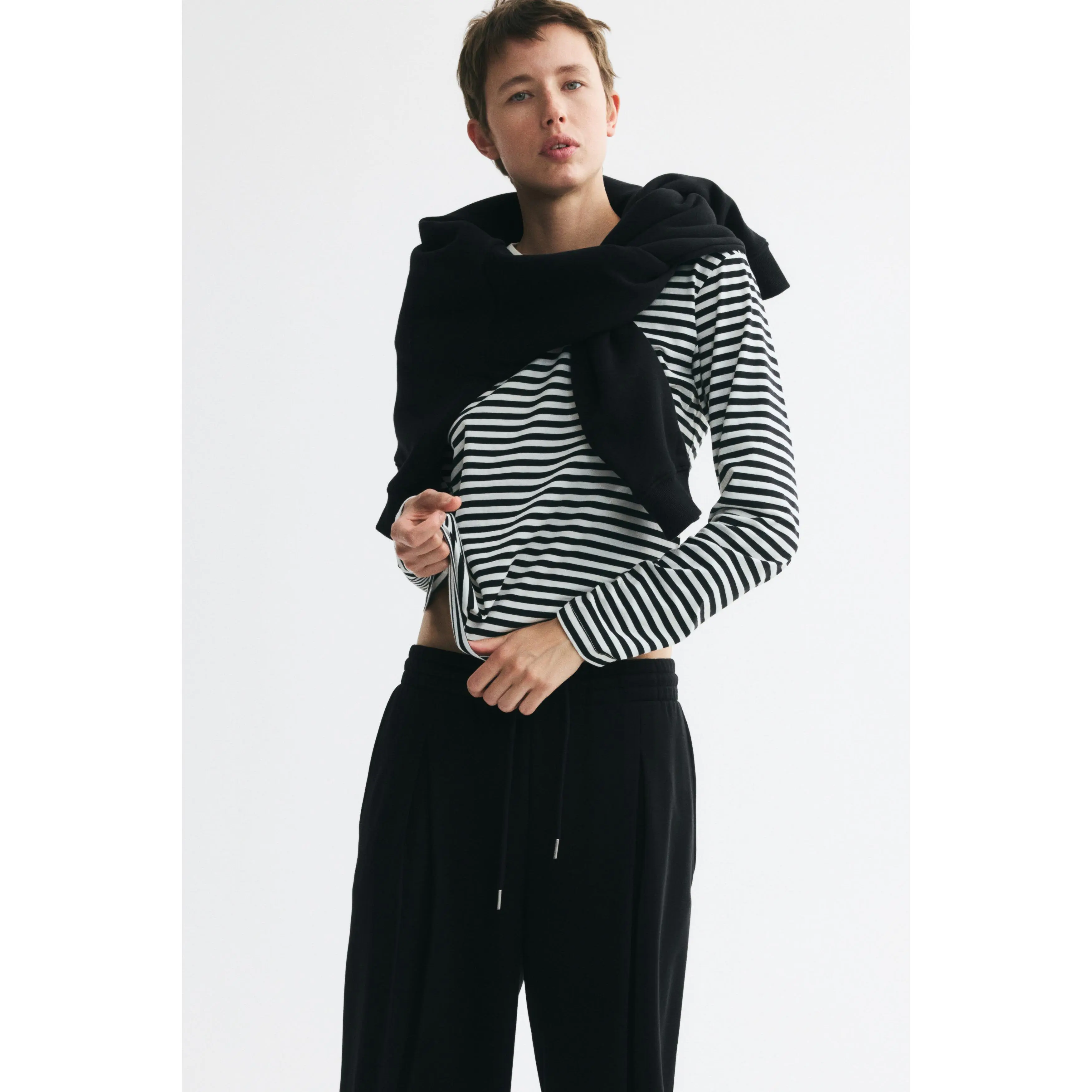 H&M Pleat-detail drawstring trousers