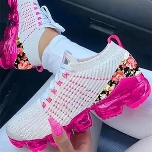 Plus Size Flying Woven Air Cushion Sneaker Women's Casual Running Shoes