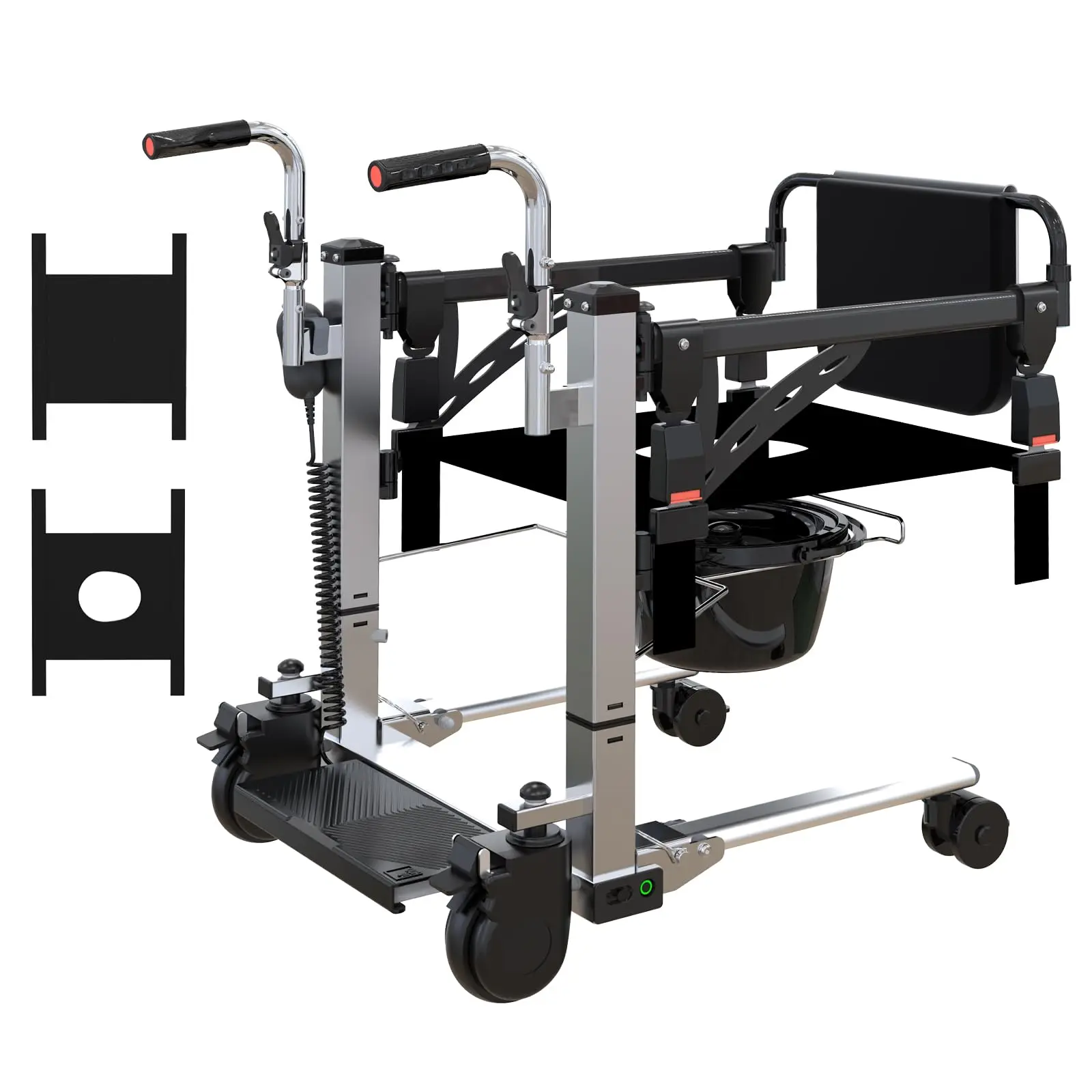 【GARVEE】Patient Lift Transfer Chair,Hoyer Lifts for Home Use,Hydraulic Patient Lift Transfer Chair, Bathroom Wheelchair with 180° Split Seat and Potty, Portable Elderly Lift Bedside Commode Chair