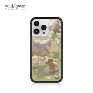 Wildflower Cute Kitten Camo Phone Case - Oil Painting Neko Design for iPhone 17/16 Pro Max/16 Pro/Air/15/14/13/12 Plus, Girls Protective WF Cover