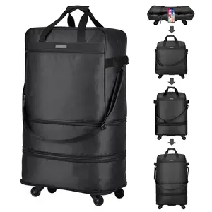 Hanke Suitcases with Wheels Expandable Foldable Luggage Bag Suitcase Collapsible Rolling Travel Bag Duffel Bag for Men Women Lightweight Suitcases without Telescoping Handle