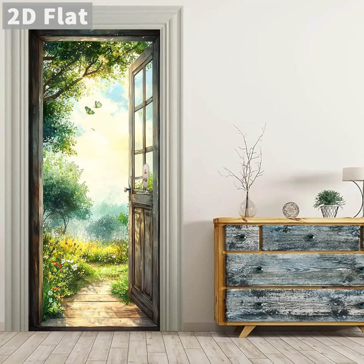 Door Sticker, Removable Self-adhesive Door Sticker, Decorative Sticker for Home Living Room Bedroom, Ornaments