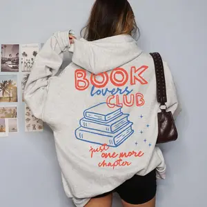 Book Lovers Club Hoodie - Just One More Chapter, Bookworm Hooded Sweatshirt, Vintage Book Lovers Romance Reader Apparel, Bookish Booktok Merch Gift for Girl Women Daughter Her