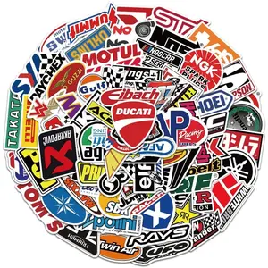 100Pcs Car & Moto Modified Brand Logo Series Sticker Pack Vinyl Stickers for Laptop,Car,Moto,Skateboard,Bike,Luggage Graffiti Decal for Friends,Children,Adults-Waterproof