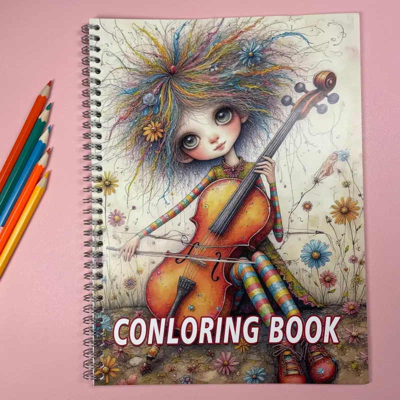 Fantastical Ocean Music Fusion Coloring Book Hard Cover Design Vibrant Style Ideal for Gifts Relaxing Activity Fun Coloring Perfect for Christmas