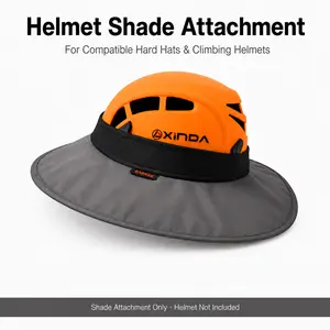 BARHAR 41cm Helmet Sun Shade Attachment for Hard Hats & Climbing Helmets, Reversible Full Brim Hard Hat Shade, Lightweight Water-Resistant Outdoor Work Gear, Fits Helmets Under 75cm