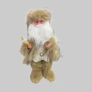 Christmas Standing Santa Figurine, 40cm Festive Christmas Decor for Home Party Supplies