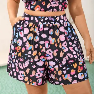 【Summer Turn-Up】BLOOMCHIC Plus Size Swim Bottoms Leopard Print Pockets  [M-6X] 2026 Summer Pick for Mother's Day
